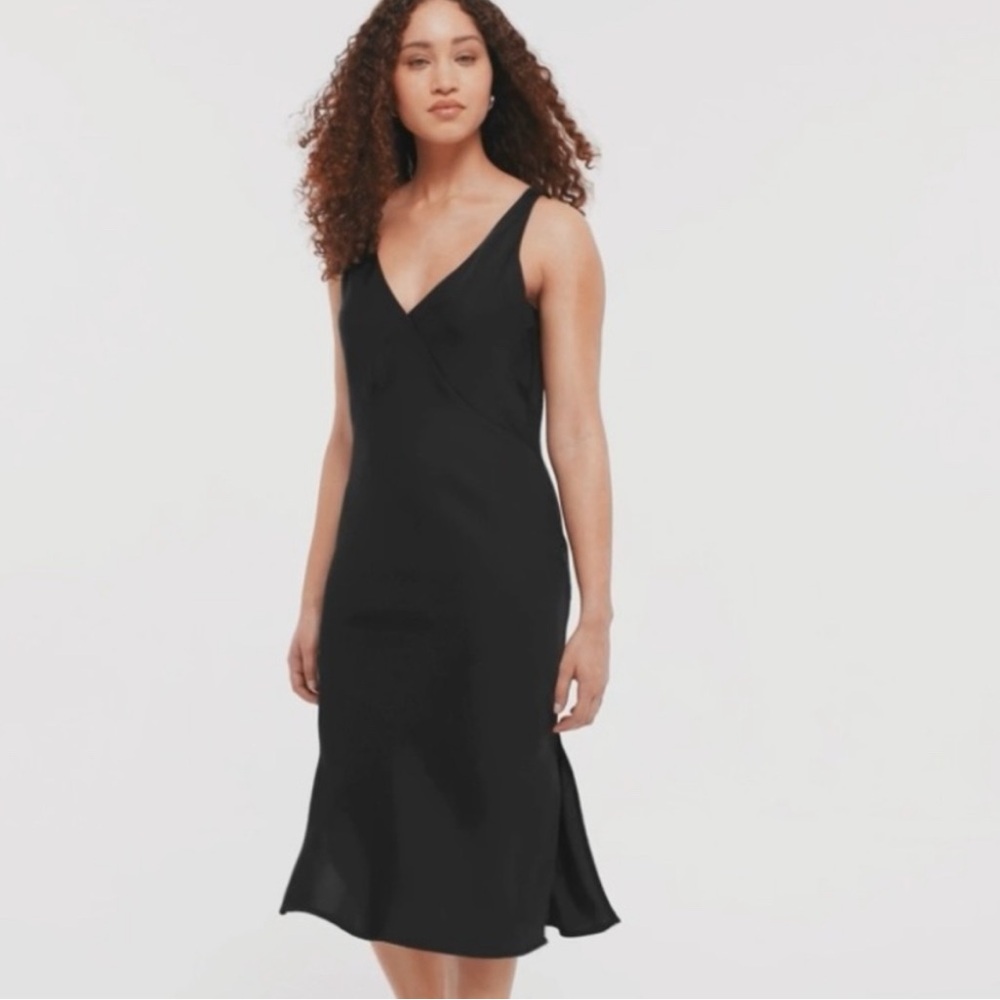 A New Day Women’s Black Satin Midi Dress Size Medium